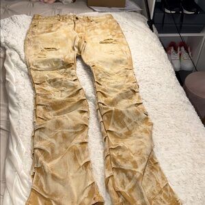 Stylish Tan Distressed Women Jeans